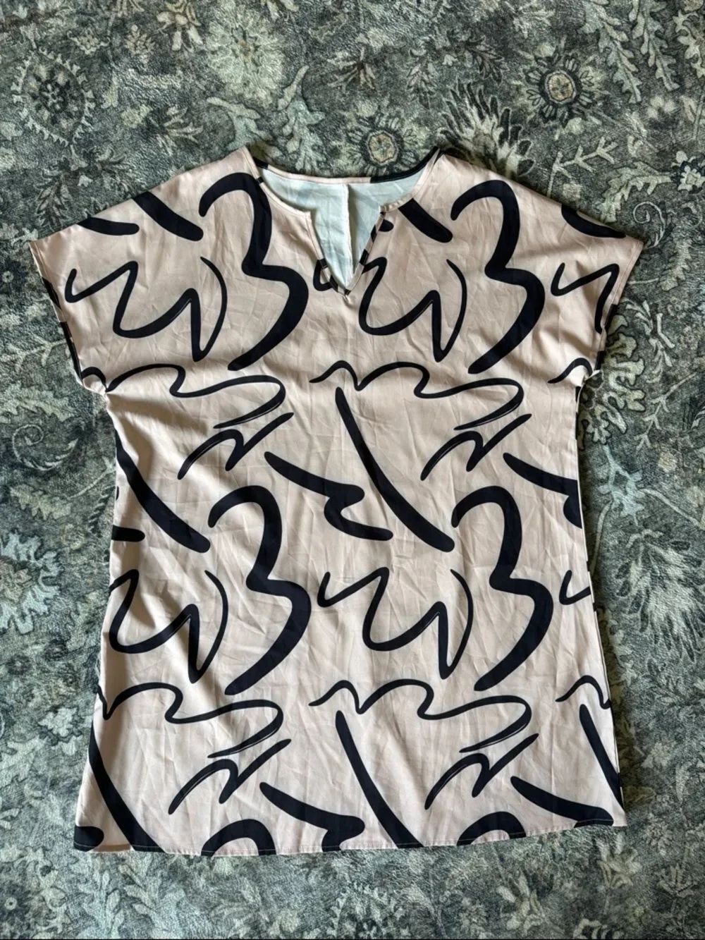 SHEIN Women's Abstract Print V-Neck Dress